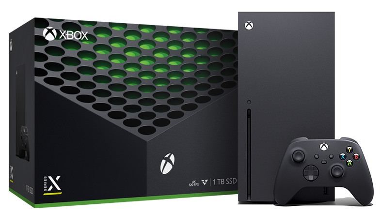 Caixa e console Xbox Series X.