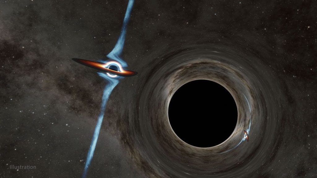 Dois buracos negros monstruosos estão a caminho de uma colisão que abalará o tecido do espaço-tempo