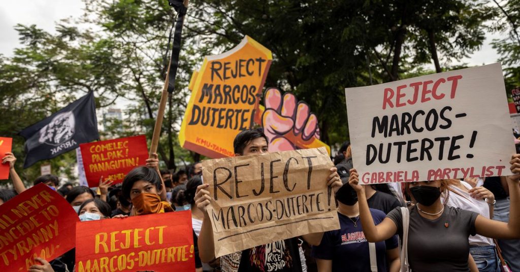 Protestos eclodiram com o retorno das eleições filipinas para Marcos à presidência
