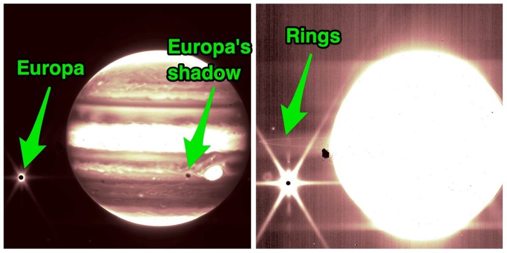 NASA Web Space Telescope Imagens de Júpiter, seus anéis e luas