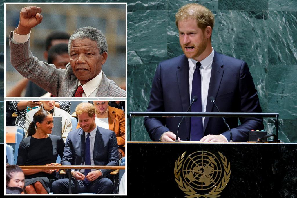 Príncipe Harry se dirige às Nações Unidas em homenagem a Nelson Mandela