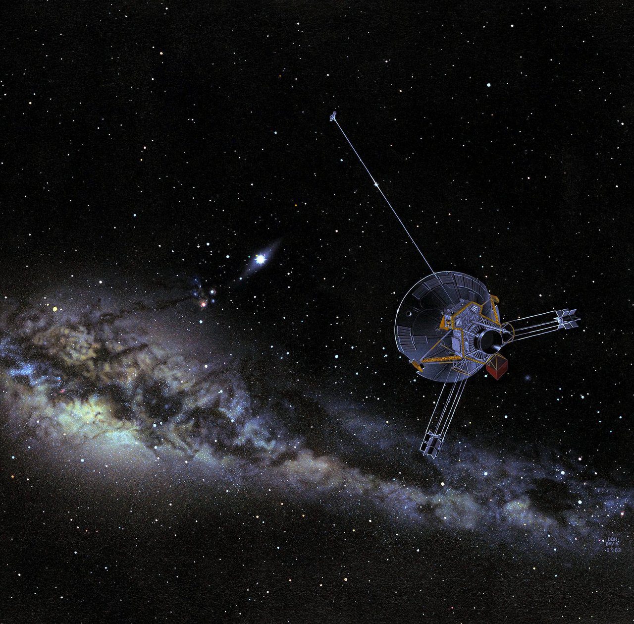 Ilustração da sonda Pioneer 10.