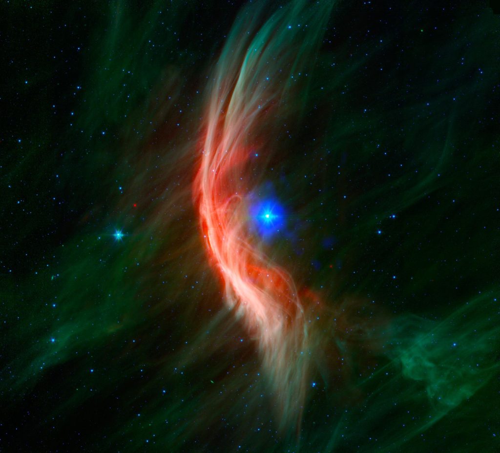 Uma incrível onda de choque de uma estrela rejeitada voando pelo espaço a 100.000 milhas por hora