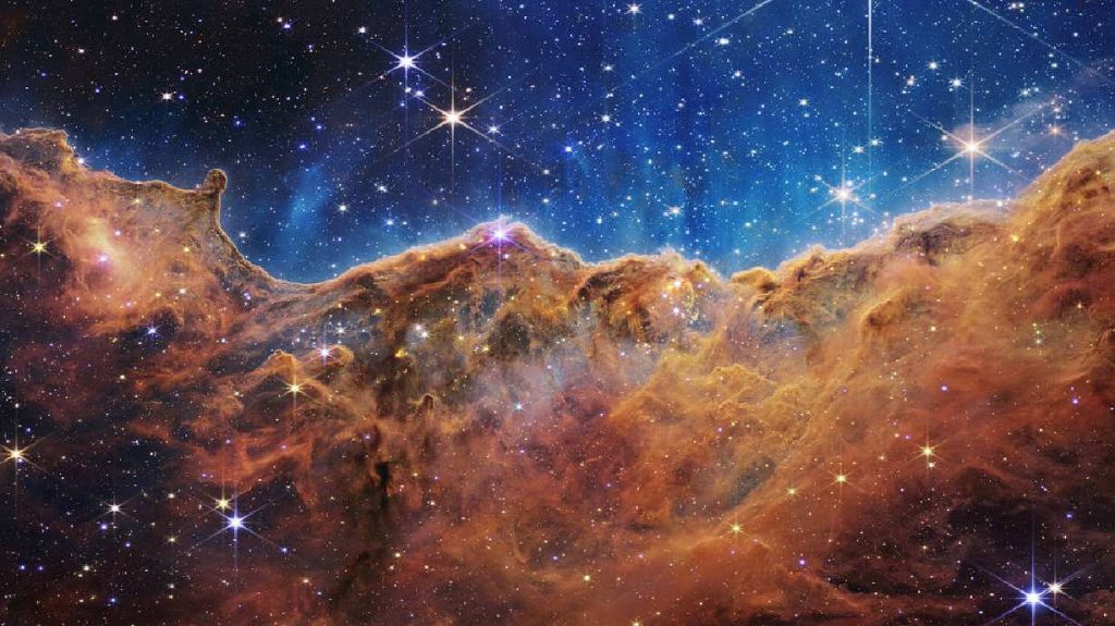 NASA reveled four new images Tuesday taken by the James Webb Telescope. This image shows the Carina nebula. The Hutchings Museum Institute in Lehi, selected by NASA to be an official Webb events host, held an event on Saturday to celebrate the first images from the telescope,