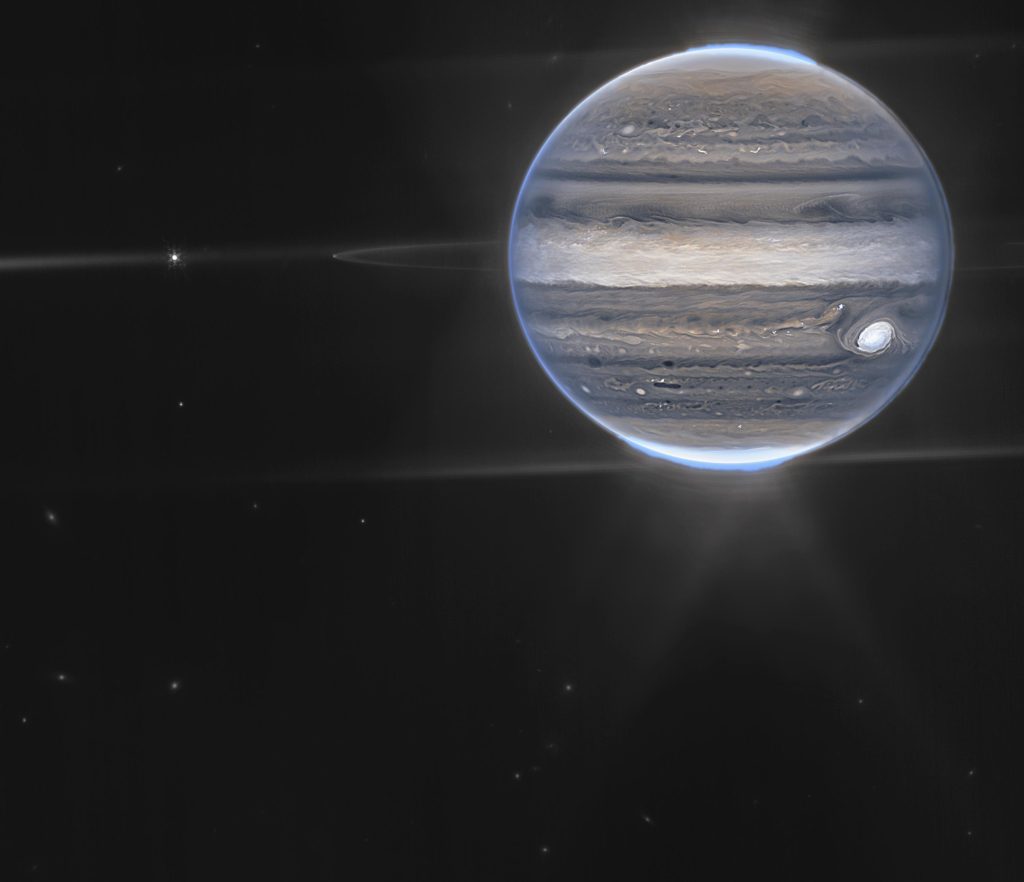 O novo telescópio espacial mostra a aurora boreal de Júpiter, pequenas luas