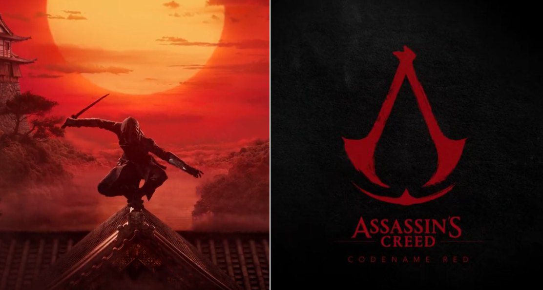 Assassin's Creed: Codename Red, o logotipo e a imagem do título, mostram um dos assassinos do jogo em uma pose estilo ninja em frente ao pôr do sol.