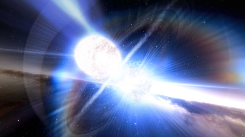 Uma rara colisão cósmica como um dos 'moinhos de ouro' do universo